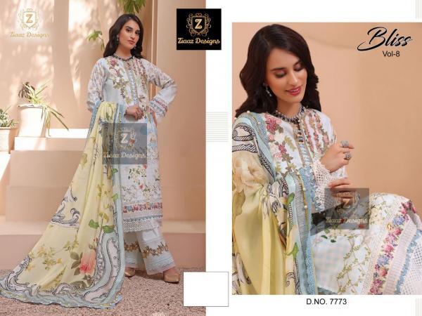 Ziaaz Bliss 6 To 8 Cotton Embroidery Designer Dress Material